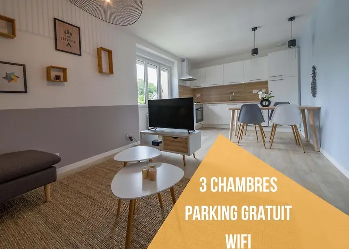 Appartement 3 Chambres - Parking - Wifi - Buanderie - Jardin